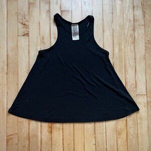 Y2K Free People Black Tank Top Small Swing Hem Made in USA Boho Festival Basics